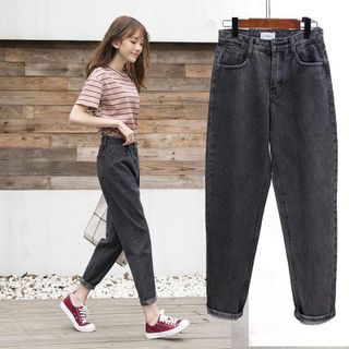 Quần jean nữ baggy xám trơn thời trang jean nam nữ 2Kjean