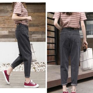 Quần jean nữ baggy xám trơn thời trang jean nam nữ 2Kjean