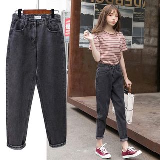 Quần jean nữ baggy xám trơn thời trang jean nam nữ 2Kjean