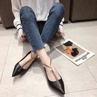 Giay búp bê dây kéo sang chảnh d