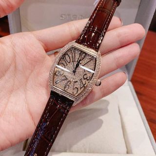 Đồng hồ Davena nữ mặt oval [rose-dây mận]