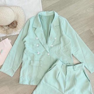 SET VEST XANH + SHORT NGỐ