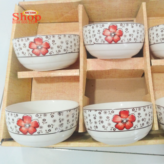 Bộ 6 chén sứ 6 đôi đũa Nhật Bản