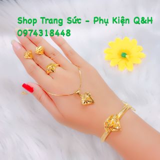 Set bộ trang sức kiểu kim cương mạ vàng 18k 4 món y hình giá sỉ