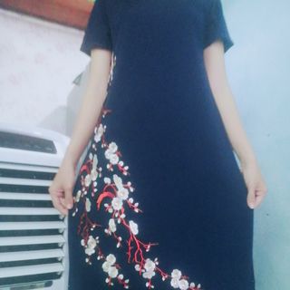 Đầm phối hoa đào