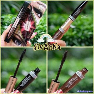 Mascara Sivanna 2 đầu đen + nâu làm cong dày dài mi mà ko hề bị vón cục