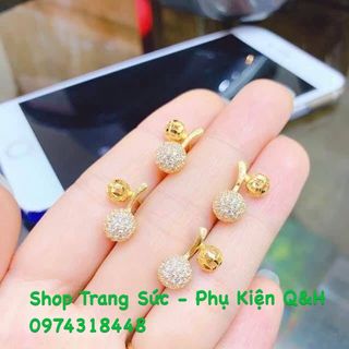Bông tai nữ kiểu cherry mạ vàng 18k giá sỉ