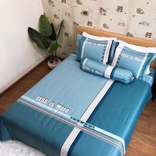 Bộ Chăn Ga Gối Cotton 5 món ga trần chăn lót bông