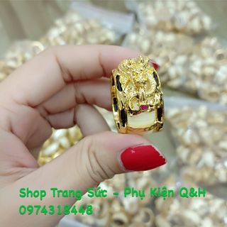 Nhẫn nam ngà rồng bọc vàng 18k cao cấp