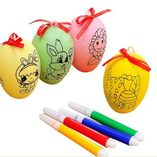 Trứng tô màu. Dùng trang trí Giá sỉ 5800đ /1 bộ gồm 1 trứng và 4 bút lông 4 màu, có rất nhìu mẫu Có rất nhiều mẫu. đẹp