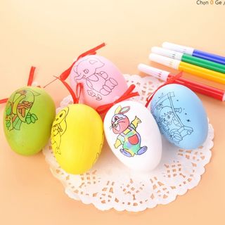 Trứng tô màu. Dùng trang trí Giá sỉ 5800đ /1 bộ gồm 1 trứng và 4 bút lông 4 màu, có rất nhìu mẫu Có rất nhiều mẫu nhe