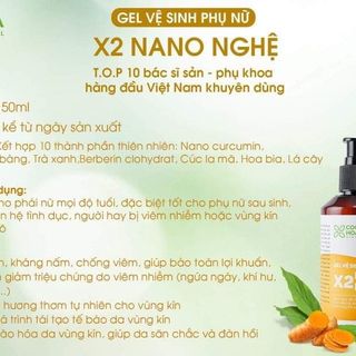 Gel vệ sinh phụ nữ X2 nano nghệ