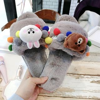 dép lông mang trong nhà hình gấu hàng Quảng châu