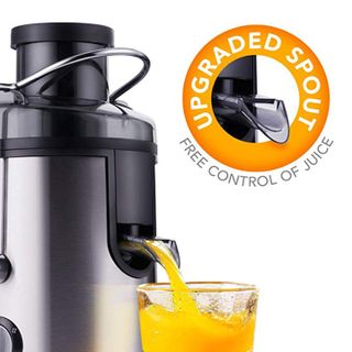 Máy ép trái cây Sokany 800W thiết kế sang trọng 2 tốc độ ép được hoa quả cứng cà rốt, cóc, ổi...vỏ inox bộ lọc siêu mịn sạch bã bảo hành 1 năm