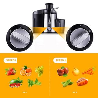 Máy ép trái cây Sokany 800W thiết kế sang trọng 2 tốc độ ép được hoa quả cứng cà rốt, cóc, ổi...vỏ inox bộ lọc siêu mịn sạch bã bảo hành 1 năm