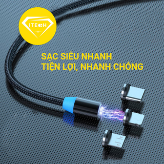 Cáp Sạc Điện Thoại Nam Châm 3 Đầu
