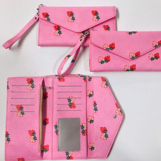 Ví nữ dài cầm tay, dâu tây hồng
