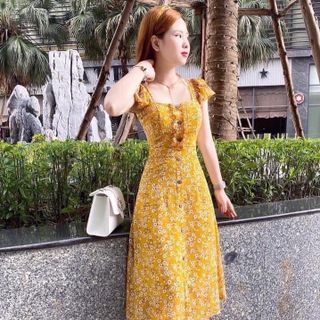 Đầm họa tiết cánh tiên kèm băng đô