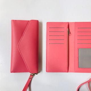 Ví nữ dài cầm tay, màu hồng đậm