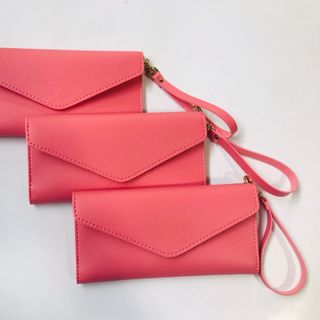 Ví nữ dài cầm tay, màu hồng đậm