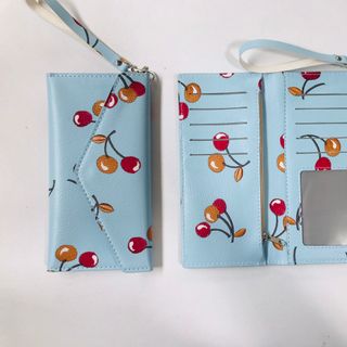 Ví nữ dài cầm tay, cherry xanh