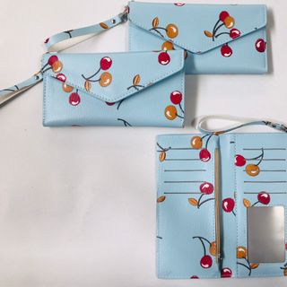 Ví nữ dài cầm tay, cherry xanh
