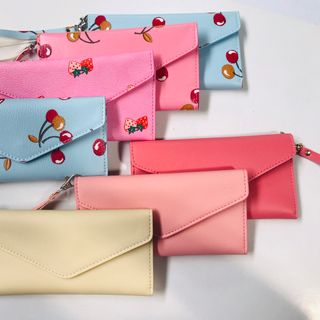 Ví nữ dài cầm tay, cherry hồng