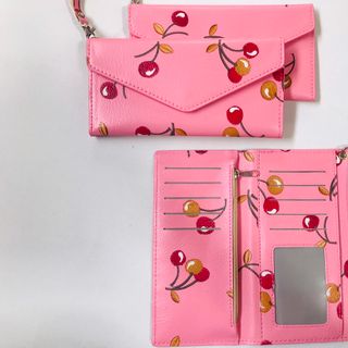 Ví nữ dài cầm tay, cherry hồng