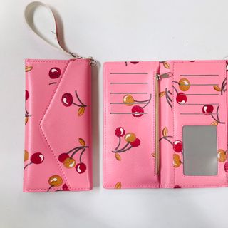 Ví nữ dài cầm tay, cherry hồng