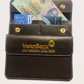 Ví đựng giấy tờ đăng kí, đăng kiểm đa năng, logo Vietinbank