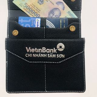 Ví đựng giấy tờ đăng kí, đăng kiểm đa năng, logo Vietinbank