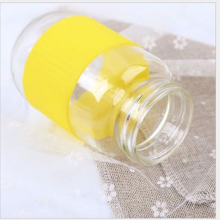 Bình Nước Thủy Tinh Có Vỏ Silicon Chống Trượt 280ml