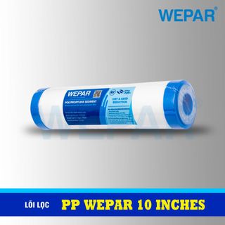 Lõi Lọc Thô PP 10 Inch WEPAR, Lọc Cặn Bẩn Lơ Lửng, Làm Trong, Keo, Phèn Trong Nước