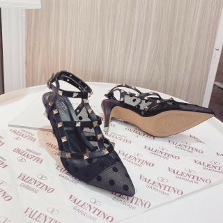 Giày sandal cao gót valentinoo đính đinh