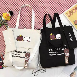 Túi tote kèm túi nhỏ Panda Yier WS (Cái) SP004689