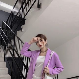 Set áo khoác vét và body nhún rút dây