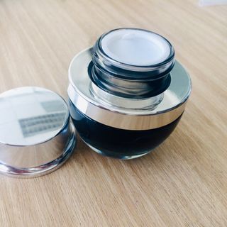 HŨ ĐỰNG KEM 30G, OMBRE XANH ĐEN, NẮP XI BẠC