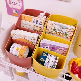 Kệ Nhựa Đựng Bút Viết, Vật Dụng 4 Ngăn Nhiều Màu