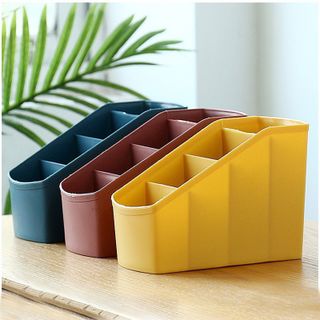 Kệ Nhựa Đựng Bút Viết, Vật Dụng 4 Ngăn Nhiều Màu