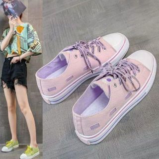 Giày bata nữ xanh - tím