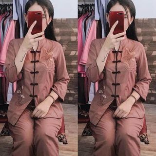 Đồ lam nữ- Mẫu sẫm tàu - vải kate