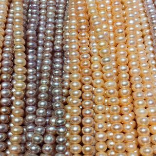 Dây ngọc trai nguyên liệu - Hạt bánh dày(8-9ly)- A (Bề mặt có nhiều tỳ nhỏ) - CTJ28