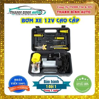 Bơm xe hơi, Bơm lốp ô tô 1 xi lanh Air Compressor - Kèm hộp đựng hàng cao cấp