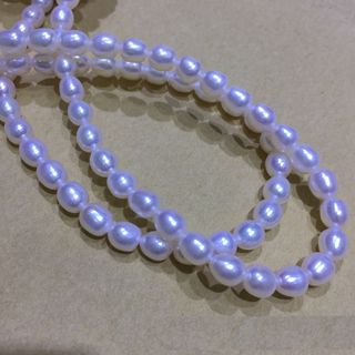 Dây ngọc trai nguyên liệu - Hạt xoài mọng(8-9ly) - AAA (Bề mặt hoàn hảo) - CTJ64