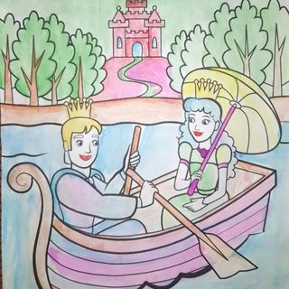 Tranh Tô màu với nước Thanh Nga