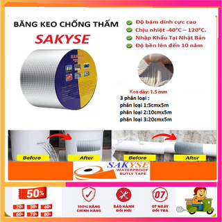 Băng keo chống thấm sakyse Nhật Bản loại 10cmx5m giá sỉ