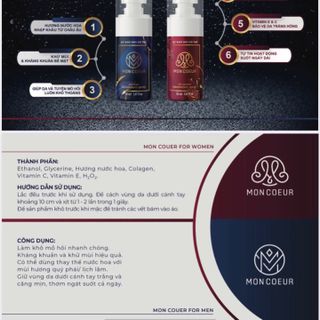 Xịt khử mùi kháng khuẩn Mon Coeur - Hương nước hoa cao cấp