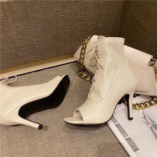 Giày bot da hở mũi cao cấp