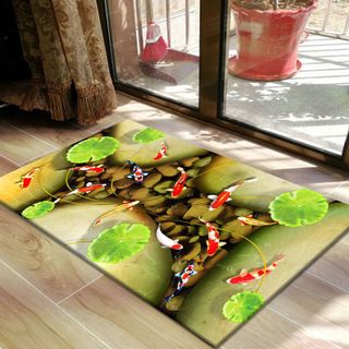 THẢM CHÙI CHÂN LÔNG MỊN TRANH CÁ COI 3D, 40x60cm giá sỉ