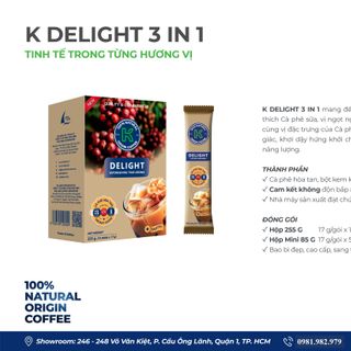 CÀ PHÊ HÒA TAN DELIGHT 3IN1 255G ( 15 gói )